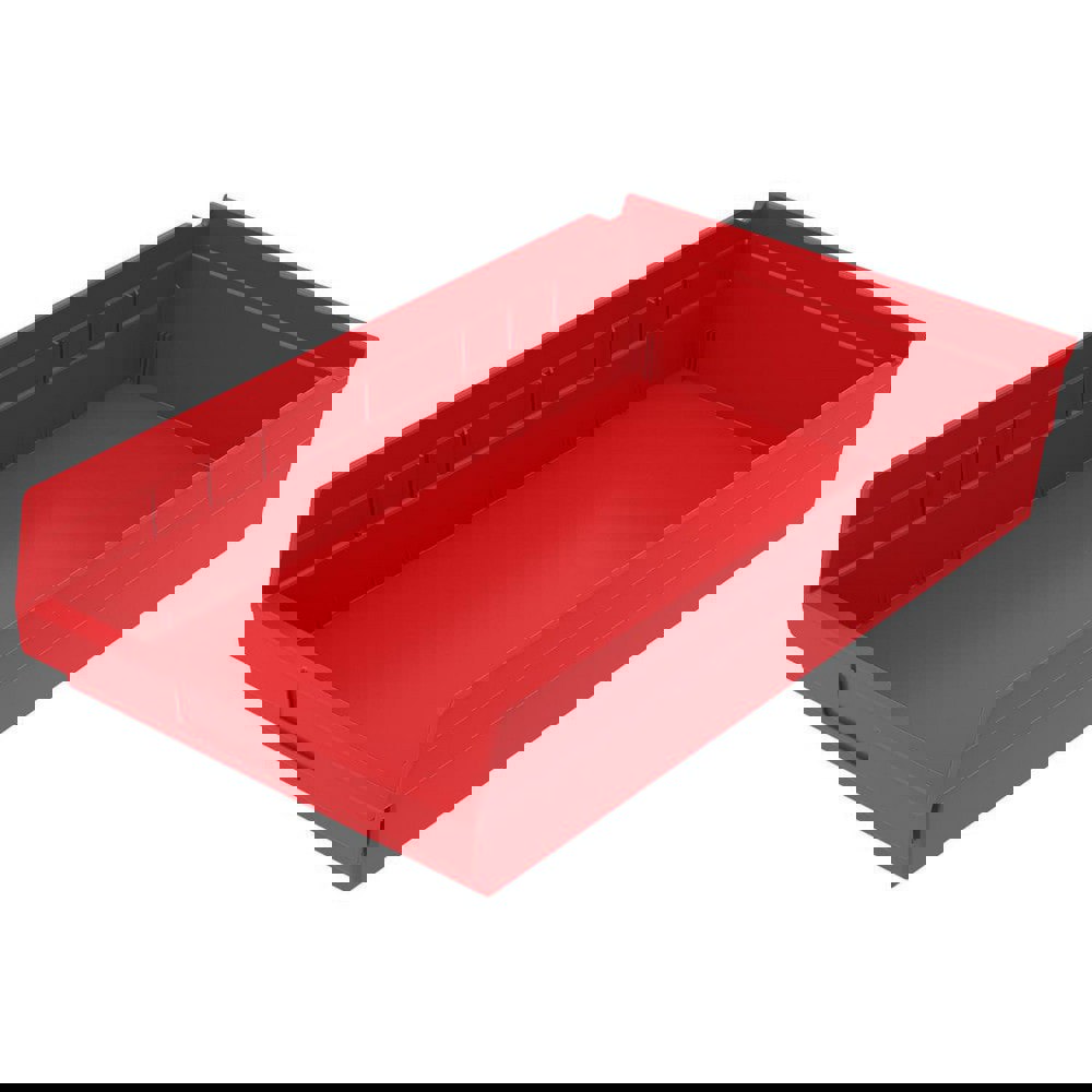 Plastic Hopper Shelf Bin: Red